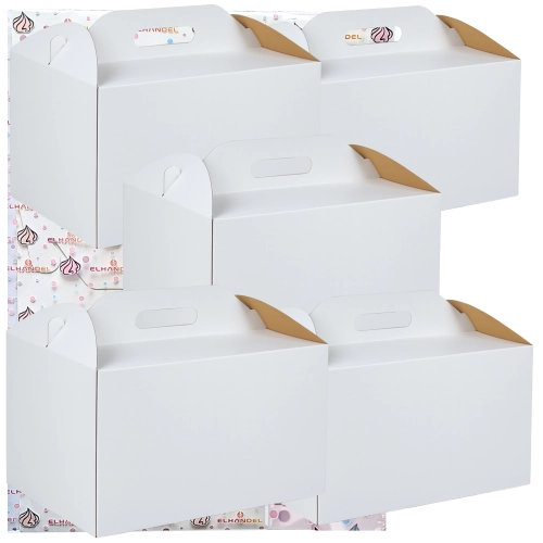 Pudełko na ciasto opakowanie karton na tort chrzest wesele biały 42x32x25 cm 5szt